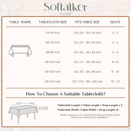 Autumn Maple Leaf Jacquard Rectangle Tablecloth - Burnt Orange, 60 x 102 Inches, Fall Decor