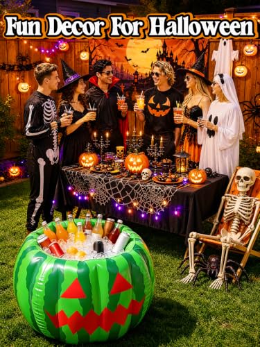 Inflatable Watermelon Cooler for Parties - 30x20 Inch Drink Cooler, Summer & Halloween Decor