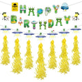 Alien Birthday Party Banner with Hanging Swirls - Space Themed Decorations