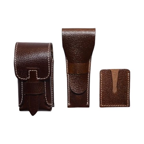 MILITARIA STUFFS Premium Buffalo Leather Unisex Toiletry Bag Travel Kit (King Size) Shaving kit Accessories :Shaving Brush Case, Razor Protective Travel Case (Combo of 4 Items) (Crocodile Print)