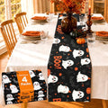 Halloween Black Plastic Table Runner 14x108 Inches - 4 Pack, Water-Resistant & Disposable