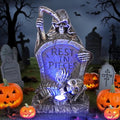 Solar Graveyard Grim Reaper LED Spot Light with Blue Glow - Halloween Outdoor Garden Decor