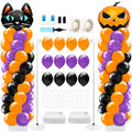 Purple Cat Pumpkin Halloween Balloon Column Stand Kit - 34 Inch