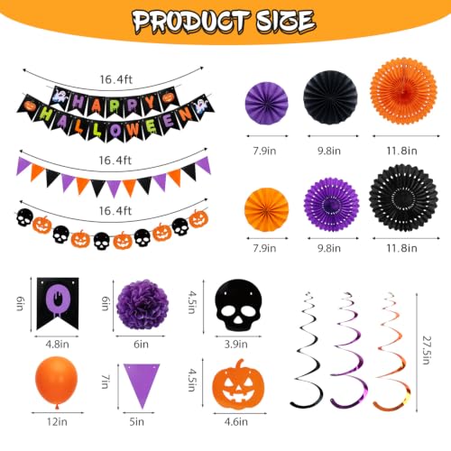 Halloween Party Decorations Set - 54 Pieces Indoor Festive Decor Kit