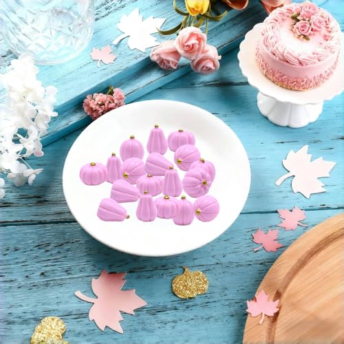 Mini Pink Pumpkins for Crafts - 60 Pcs Fall Decor, Halloween & Thanksgiving