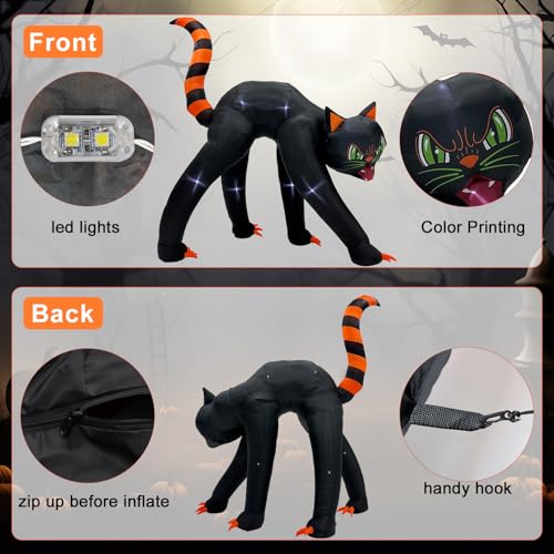 13FT Giant Black Cat Halloween Inflatable Outdoor Decoration - Yard Decor