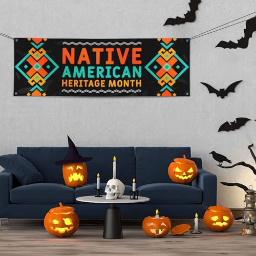 Brass Indigenous Pride Banner Flag for Native American Heritage Month 24x71in