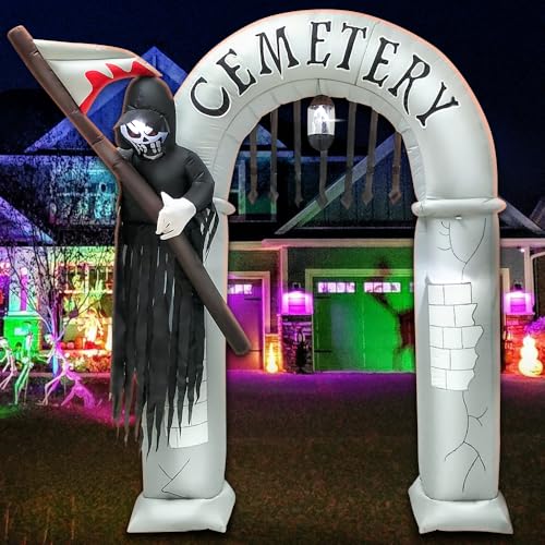 8FT Halloween Inflatable Grim Reaper Archway with LED Lights - Spooky Yard Decor - Variation of THIS listing