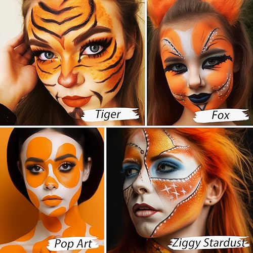 Orange Face & Body Paint Makeup Kit - Halloween Pumpkin, SFX, Cosplay & Costume