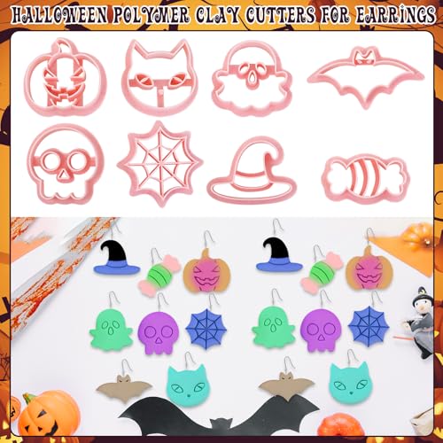 Halloween Cookie Cutter Set 8 Pcs Ghost Pumpkin Mold for Cookies Cake & Clay