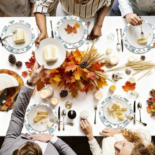 Fall Pumpkin Placemats Set of 6 - Blue Pumpkin Halloween Thanksgiving Table Decor