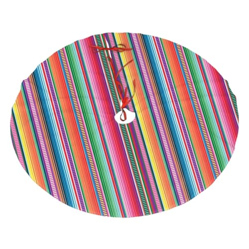Majoug Mexican Blanket Serape Stripe Christmas Tree Skirt 36" Holiday Decor