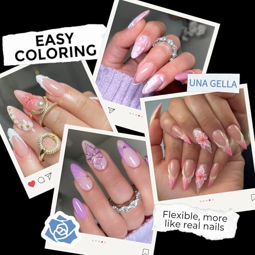 Medium Stiletto Gel Nail Tips - Full Cover 216PCS, Deep Frosted Design