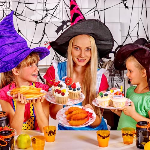 FillTouch 100 Pack Pink Halloween Ghost Paper Plates 7 Inch Disposable Partyware - Pink, Ghost, 7 Inch