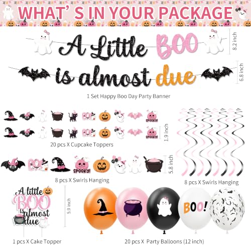 Halloween Baby Girl Shower Decorations Set - Little Boo Themed Party Supplies