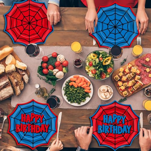 48-Pack Spider Web Paper Plates - 9 Inch Disposable Party Tableware for Kids & Adults
