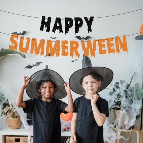 Pre-Strung Summerween Banner - Glitter Halloween & Summer Party Decorations