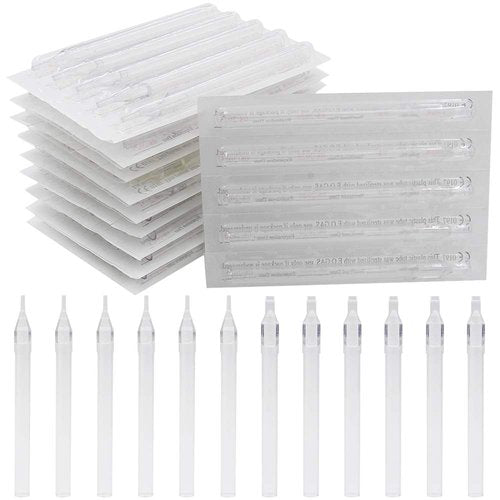 Autdor 100PCS Mixed Long Disposable Tattoo Tips Tubes for 3RL 5RL 7RL 9RL 3RS 5RS 7RS 9RS 5M1 7M1 Tattoo Needles Tips Round Magnum for Tattoo Supplies