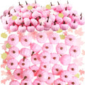 Pink Mini Pumpkins Set - 50 Foam 2 Inch with 100 Confetti for Fall & Events - Variation: Pink / Classic Style