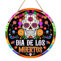 Day of The Dead Wall Decor Sign - Mexican Skull Hanging Halloween Decoration