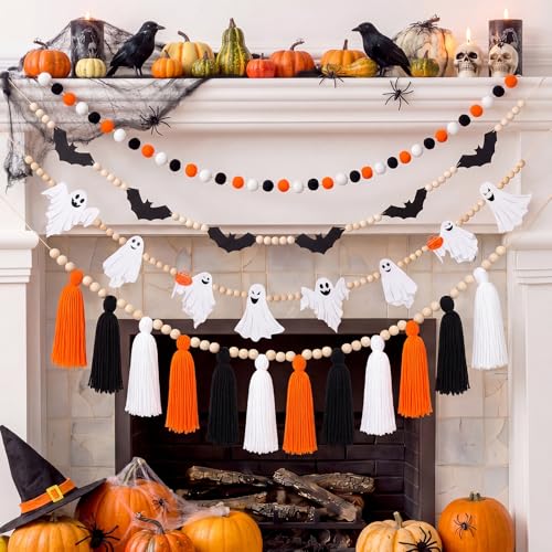 Halloween Banner Ghost Bat Tassel Garland - 6.6 ft Halloween Decoration - Variation of THIS listing