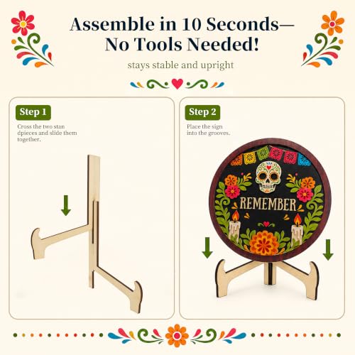 Dia de los Muertos Decorations Layered Wooden Ofrenda Centerpiece - Black