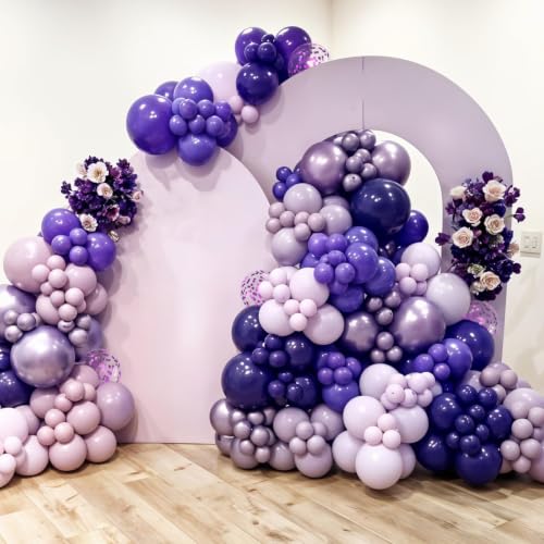 Pink and Purple Balloons Set for Birthday & Bridal Shower Decorations - 30pcs with Ribbon