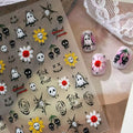 Halloween Nail Stickers for Nail Art Ghosts Pumpkins Skull Bat Decals - Decals-c / 1