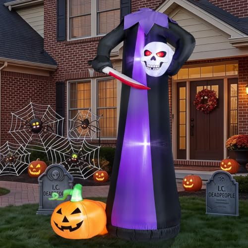 10FT Headless Skeleton Halloween Inflatable Outdoor Yard Decor - Purple Skeleton Variation