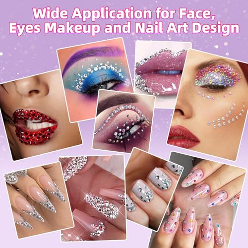 Jelly Multicolored Rhinestones Bedazzling Kit - 28 Colors, 3mm Large Pack with Glue & Tools