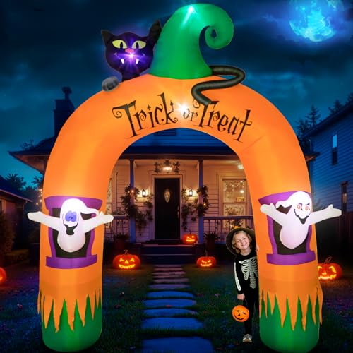 Halloween Inflatable Archway 10FT Black Cat Ghost & Cornucopia Yard Decoration - Variation of THIS listing