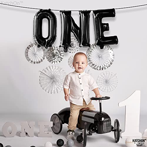 Black 16 Inch First Birthday Balloon for First Birthday Party Decorations - Variation: Black