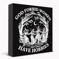 Gothic Witch Decor Wooden Sign - Halloween Witchy Home Office Table Decor