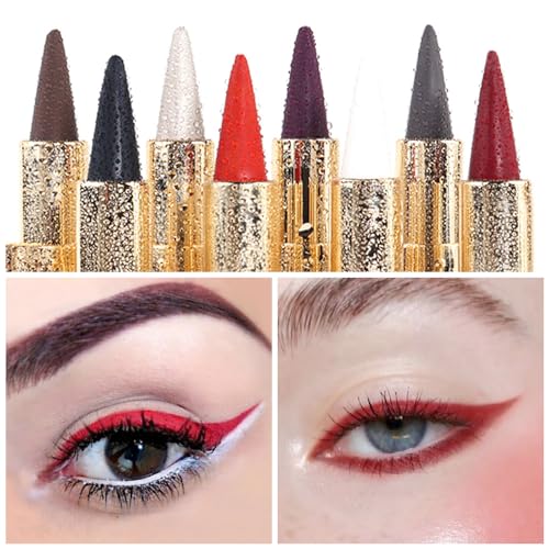 evpct 2-Pack Waterproof Gel Eye Liners - Red & Dark Red, Smudge Proof, Liquid & Crayon Eyeliner Set
