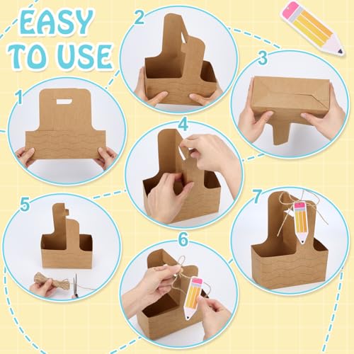 36 Pack Teacher Appreciation Drink Carrier - 2 Cup Disposable Paperboard Holder