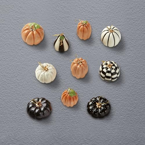 Lenox Pumpkin 10-Piece Mini Porcelain Halloween Hanging Ornament Set - Variation of THIS listing: Pumpkins
