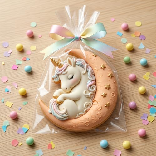 Unicorns Silicone Candy & Cake Mold - Dreamy Moon Unicorn Design, Style H