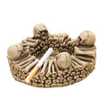 Gothic Skull Ashtray Black Windproof Resin 5.9 x 2.3 Inches Home Decor