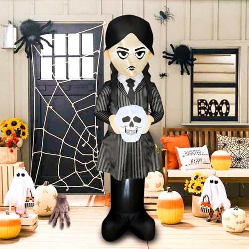 6 FT Inflatable Halloween Witch Decor with LED Lights for Yard