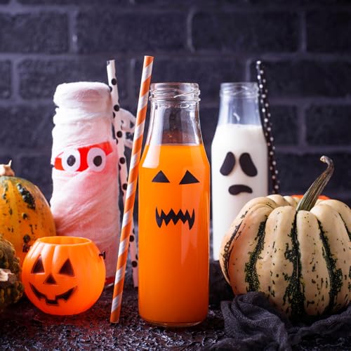 Orange Paper Drinking Straws - 100 Pack, 7.75 Inch, Food Safe & Biodegradable