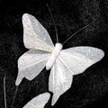 White Feather Butterfly Decorations Set of 12 - 3 Inch Christmas Tree Ornaments - Variation B