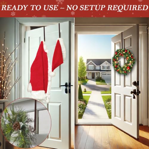12-Inch Metal Wreath Door Hanger - Bronze 2-Pack | Heavy Duty Front Door Decor