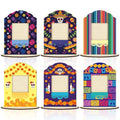 12-Pack Day of the Dead Wooden Photo Frames for Dia De Los Muertos Decorations - Mexican Fiesta Altar Sign Set
