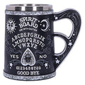 Spirit Board Tankard Mug with Stainless Steel Insert - Black & White Resin