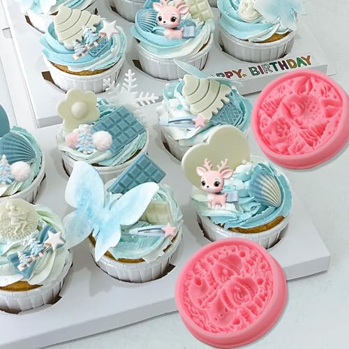 Christmas Silicone Mold Set - Snowman & Elk Cake Decorations I-266