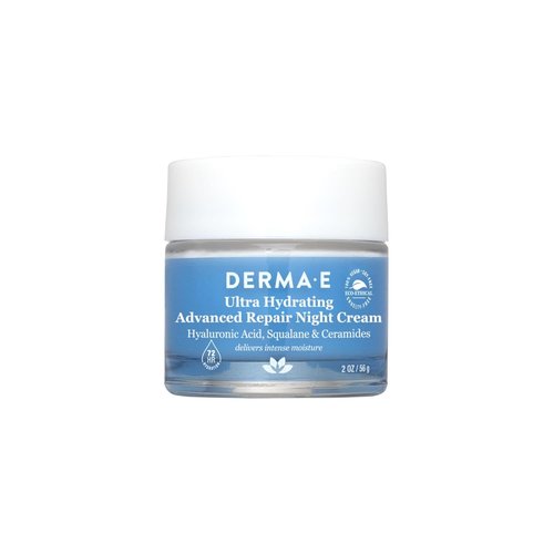 Derma E Ultra Hydrating Night Cream - Advanced Overnight Face Moisturizer with Hyaluronic Acid | 2 oz