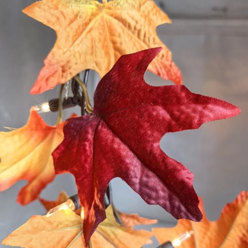 12ft Fall Leaf String Lights with 50 Bulbs - Indoor Outdoor Decor