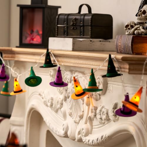 Halloween Witch Hat String Lights - 9.8ft 20 LED Decorative Lights for Party & Home Decor