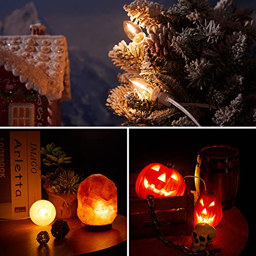 Accessory Cord with 3 LED Light Bulbs - Christmas Village Light Set - 6 Pack - Warm White