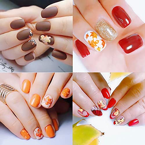 Thanksgiving Nail Stickers - Maple Leaves & Pumpkin Water Decals for Manicure